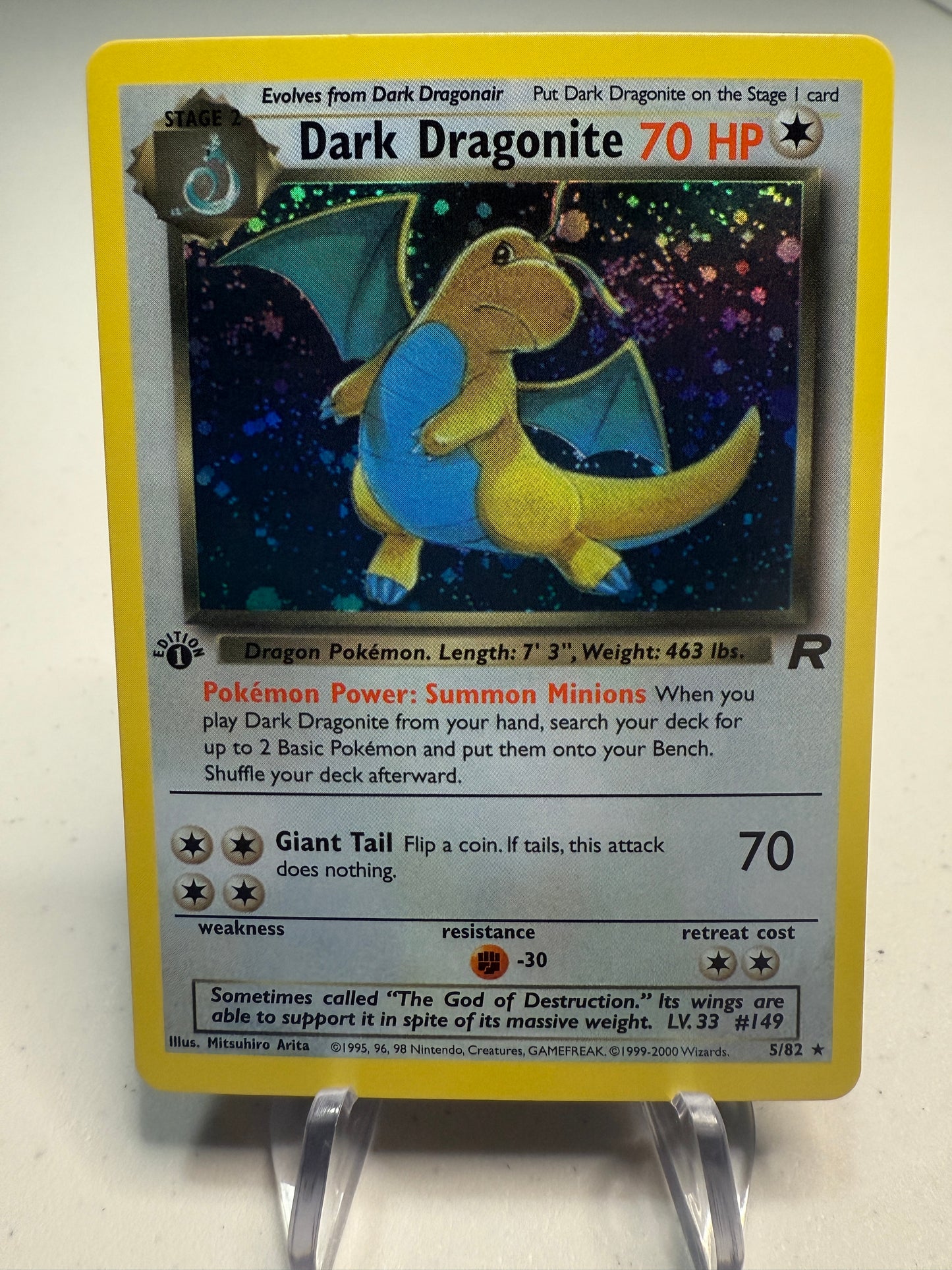 Dark Dragonite 5/82 1st Edition Holo Rare High Quality Replica